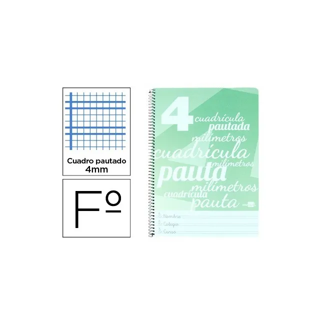 CUADERNO ESPIRAL LIDERPAPEL FOLIO PAUTAGUIA TAPA PLASTICO 80H 75GR ...