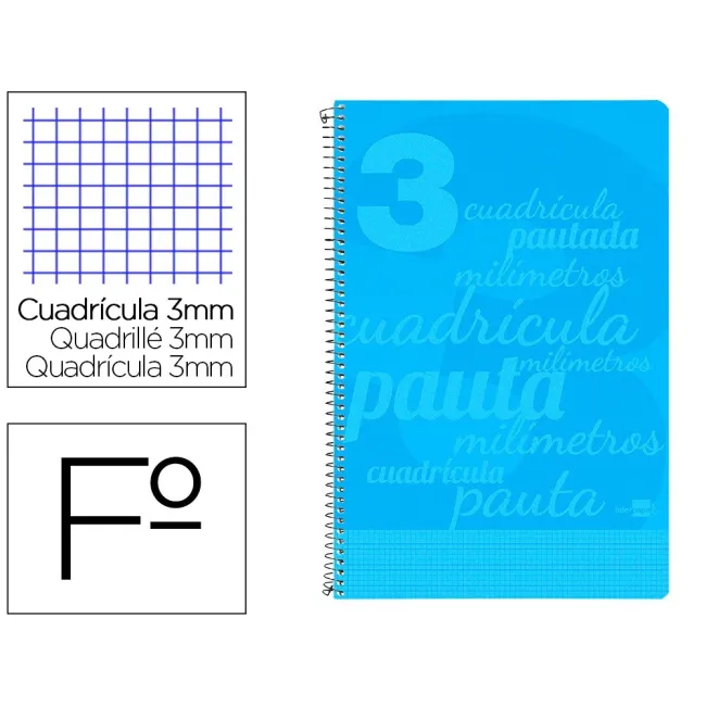 CUADERNO ESPIRAL LIDERPAPEL FOLIO PAUTAGUIA TAPA PLASTICO 80H 75GR ...