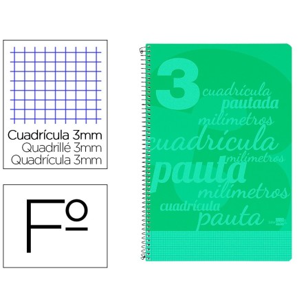 CUADERNO ESPIRAL LIDERPAPEL FOLIO PAUTAGUIA TAPA PLASTICO 80H 75GR ...