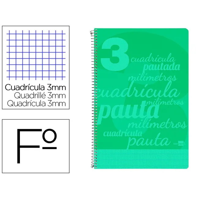 CUADERNO ESPIRAL LIDERPAPEL FOLIO PAUTAGUIA TAPA PLASTICO 80H 75GR ...