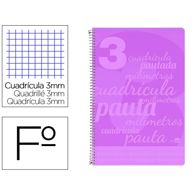 CUADERNO ESPIRAL LIDERPAPEL FOLIO PAUTAGUIA TAPA PLASTICO 80H 75GR ...