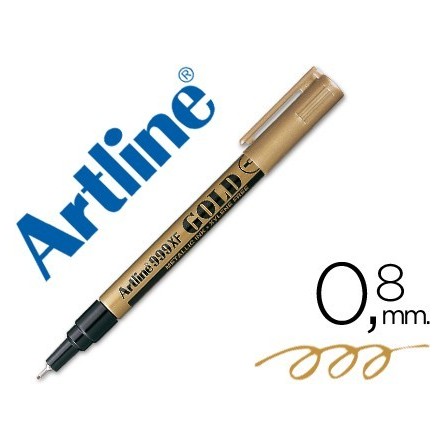 ROTULADOR ARTLINE MARCADOR PERMANENTE TINTA METALICA EK-999 ORO -PU...