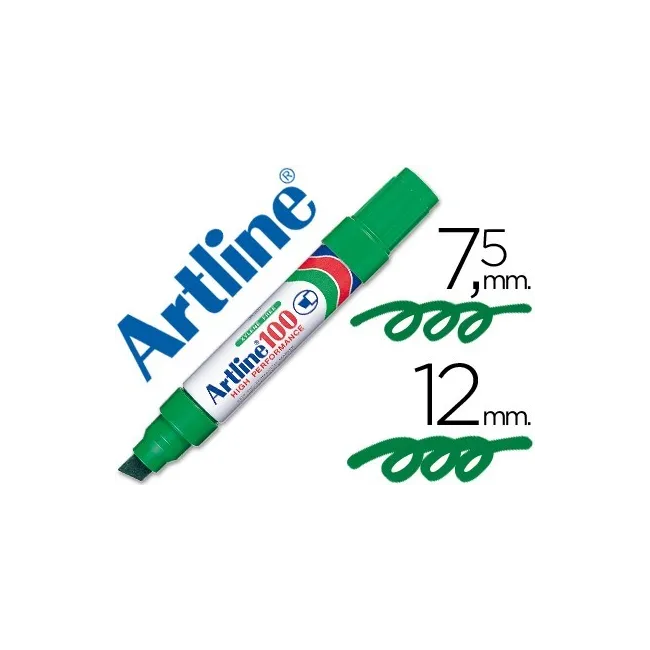ROTULADOR ARTLINE MARCADOR PERMANENTE 100 VERDE -PUNTA BISELADA