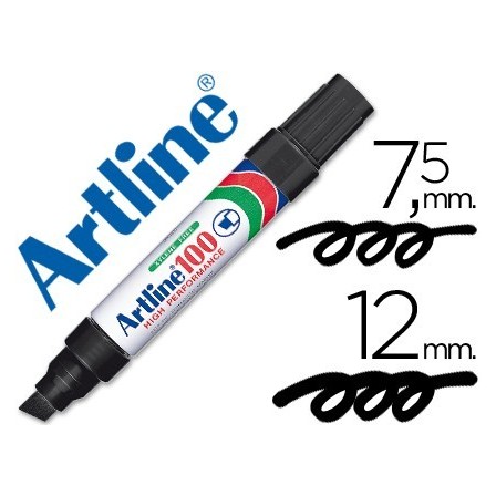 ROTULADOR ARTLINE MARCADOR PERMANENTE 100 NEGRO -PUNTA BISELADA