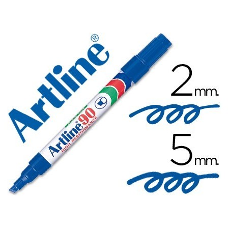 ROTULADOR ARTLINE MARCADOR PERMANENTE EK-90 AZUL -PUNTA BISELADA 5 ...