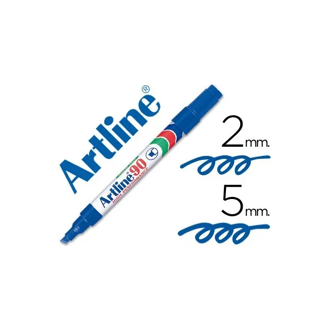 ROTULADOR ARTLINE MARCADOR PERMANENTE EK-90 AZUL -PUNTA BISELADA 5 ...