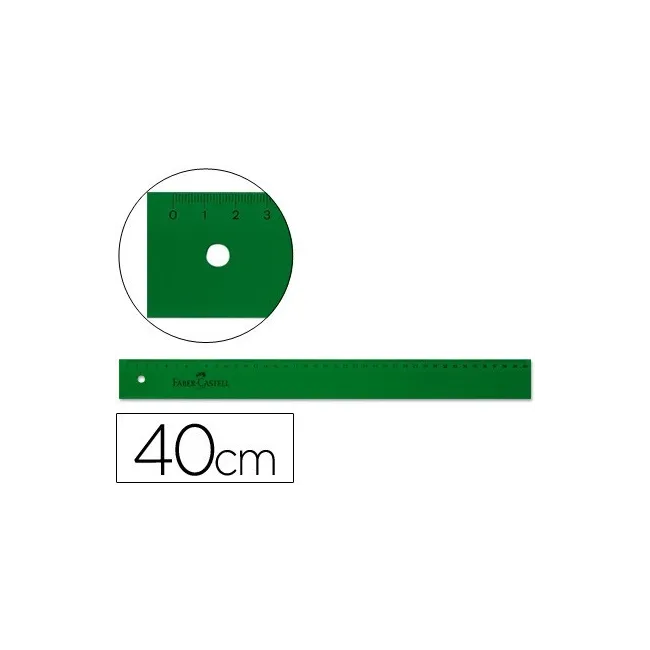 REGLA FABER CASTELL 40 CM PLASTICO VERDE