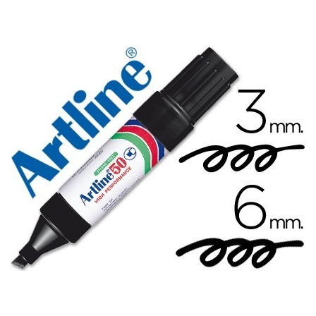 ROTULADOR ARTLINE MARCADOR PERMANENTE EK-50 NEGRO -PUNTA BISELADA 6...