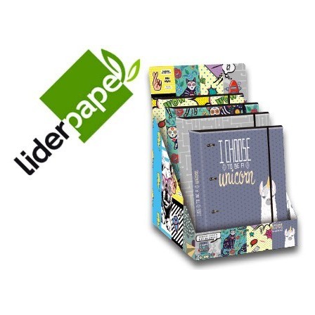 CARPETA LIDERPAPEL 4 ANILLAS 40 MM FORRADA DIN A4 CON RECAMBIO Y GO...