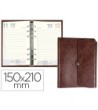 AGENDA ANILLAS LIDERPAPEL TINDE 15X21 CM DIA PAGINA MARRON SIMIL PI...