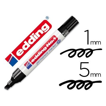 ROTULADOR EDDING MARCADOR PERMANENTE 1 NEGRO -PUNTA BISELADA 5 MM