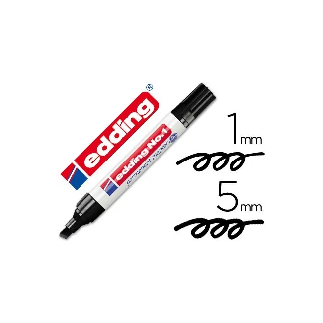 ROTULADOR EDDING MARCADOR PERMANENTE 1 NEGRO -PUNTA BISELADA 5 MM