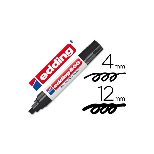 ROTULADOR EDDING MARCADOR PERMANENTE 800 NEGRO -PUNTA BISELADA 12 MM