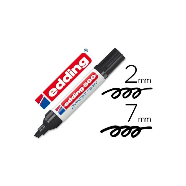 ROTULADOR EDDING MARCADOR PERMANENTE 500 NEGRO -PUNTA BISELADA 7 MM