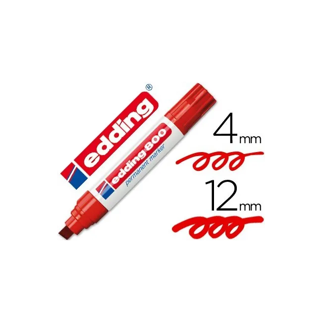 ROTULADOR EDDING MARCADOR PERMANENTE 800 ROJO -PUNTA BISELADA 12 MM
