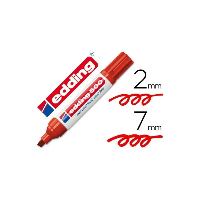ROTULADOR EDDING MARCADOR PERMANENTE 500 ROJO -PUNTA BISELADA 7 MM