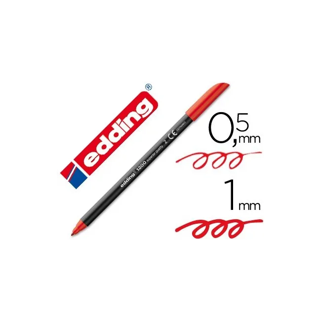 ROTULADOR EDDING PUNTA FIBRA 1200 ROJO N.2 -PUNTA REDONDA 0.5 MM