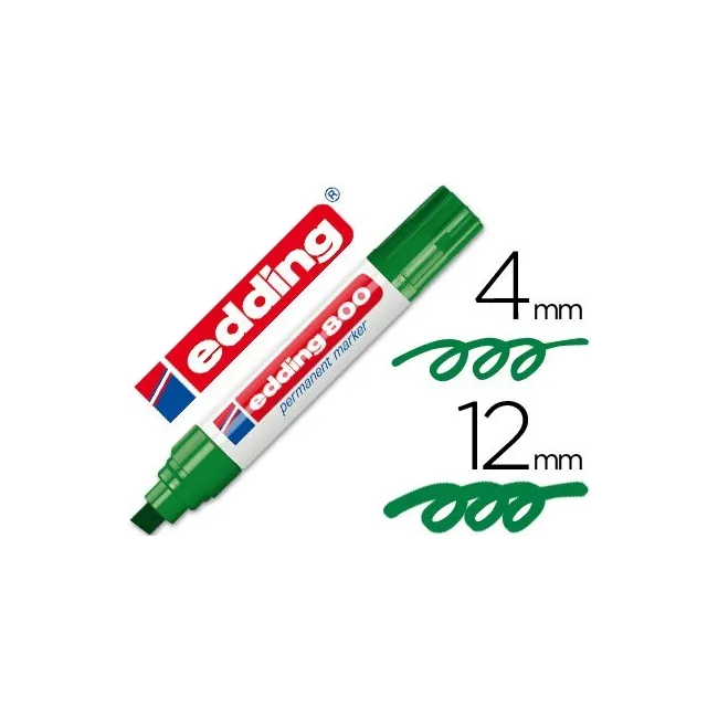ROTULADOR EDDING MARCADOR PERMANENTE 800 VERDE -PUNTA BISELADA 12 MM