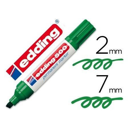 ROTULADOR EDDING MARCADOR PERMANENTE 500 VERDE -PUNTA BISELADA 7 MM