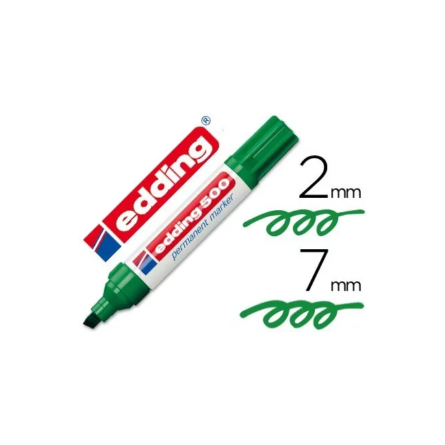 ROTULADOR EDDING MARCADOR PERMANENTE 500 VERDE -PUNTA BISELADA 7 MM