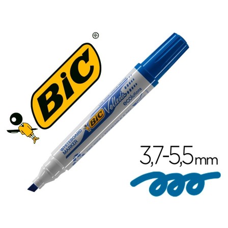 ROTULADOR BIC VELLEDA PARA PIZARRA AZUL -PUNTA BISELADA 5.9 MM