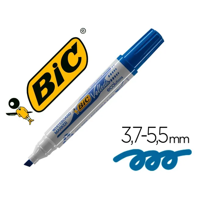 ROTULADOR BIC VELLEDA PARA PIZARRA AZUL -PUNTA BISELADA 5.9 MM