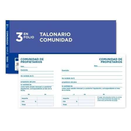 TALONARIO LIDERPAPEL COMUNIDADTRES DEL FOLIO 106 -CON IVA