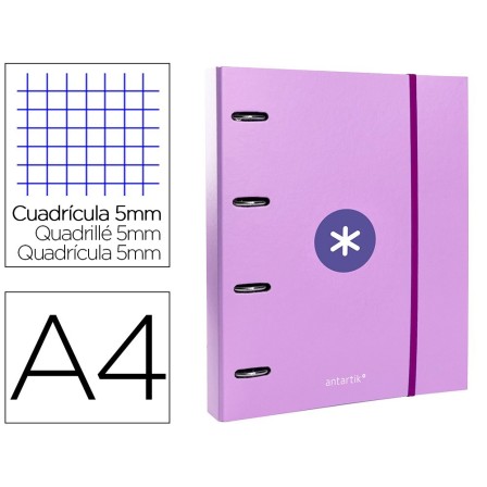CARPETA CON RECAMBIO Y SOLAPA LIDERPAPEL ANTARTIK A4 CUADRO 5MM FOR...