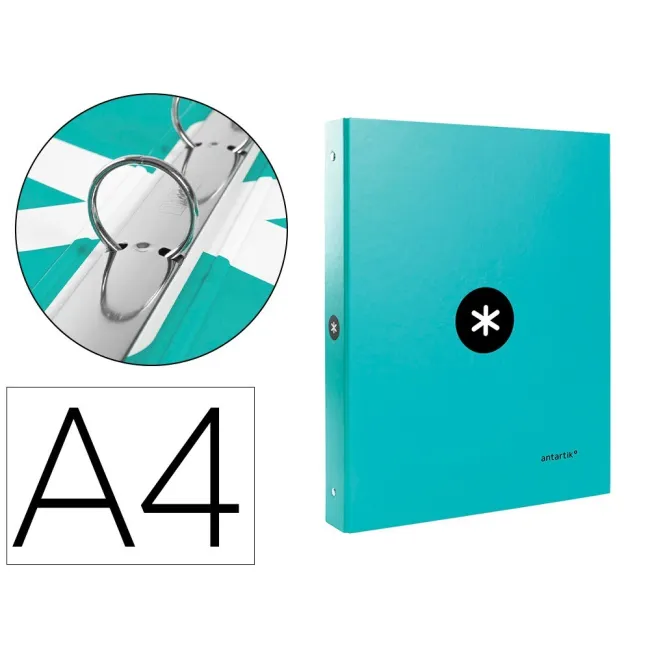 CARPETA LIDERPAPEL ANTARTIK A4 FORRADA 4 ANILLAS 25 MM REDONDAS COL...