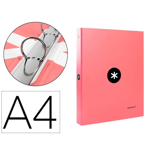 CARPETA LIDERPAPEL ANTARTIK A4 FORRADA 4 ANILLAS 25 MM REDONDAS COL...