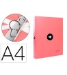 CARPETA LIDERPAPEL ANTARTIK A4 FORRADA 4 ANILLAS 25 MM REDONDAS COL...