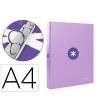 CARPETA LIDERPAPEL ANTARTIK A4 FORRADA 4 ANILLAS 25 MM REDONDAS COL...