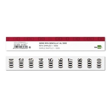 TIRA DE RIFA SENCILLA LIDERPAPEL