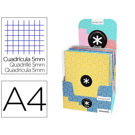 CARPETA LIDERPAPEL ANTARTIK CON RECAMBIO A4 CUADRO 5 MM FORRADA 4 A...