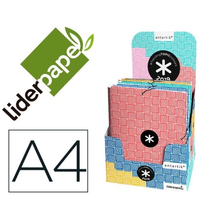 CARPETA LIDERPAPEL ANTARTIK GOMAS A4 3 SOLAPAS CARTON FORRADO TREND...
