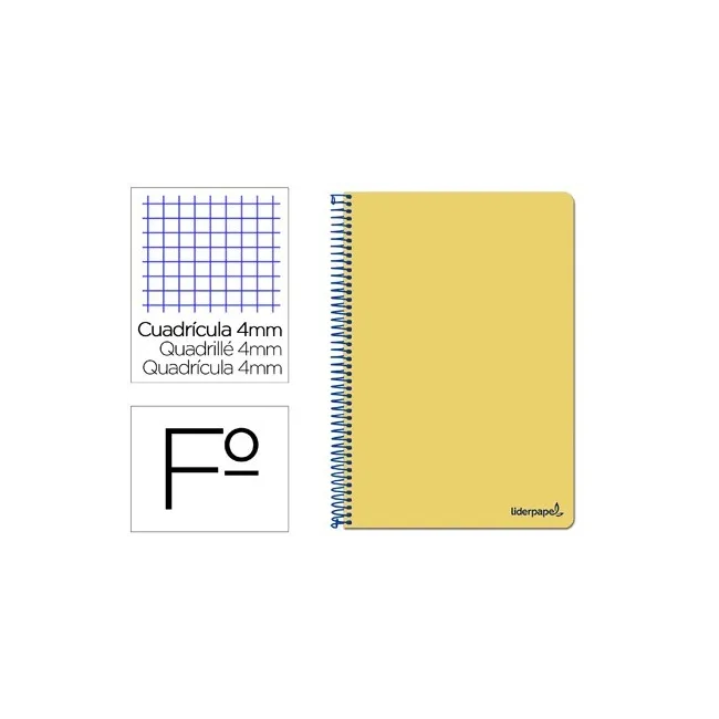 CUADERNO ESPIRAL LIDERPAPEL FOLIO SMART TAPA BLANDA 80H 60GR CUADRO...