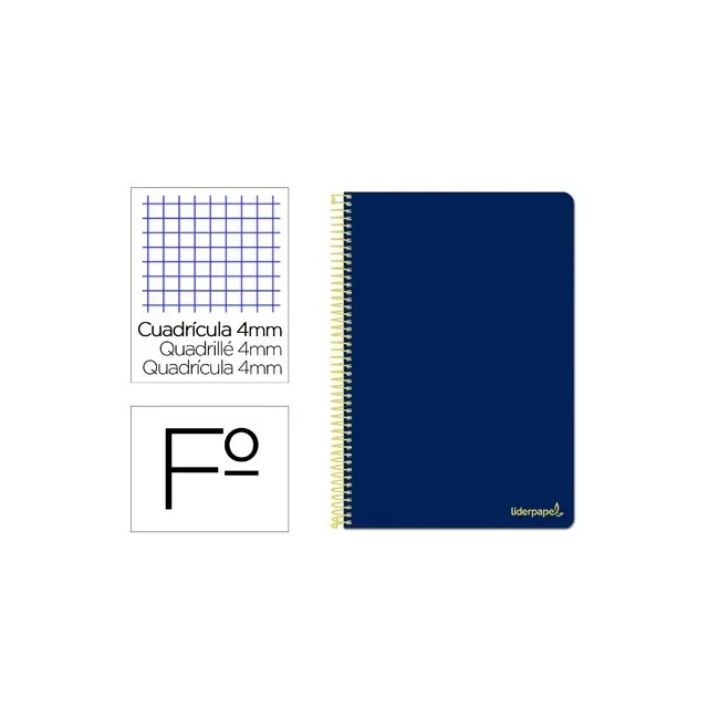 CUADERNO ESPIRAL LIDERPAPEL FOLIO SMART TAPA BLANDA 80H 60GR CUADRO...