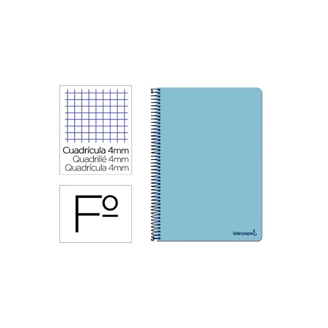 CUADERNO ESPIRAL LIDERPAPEL FOLIO SMART TAPA BLANDA 80H 60GR CUADRO...