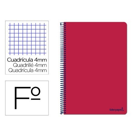 CUADERNO ESPIRAL LIDERPAPEL FOLIO SMART TAPA BLANDA 80H 60GR CUADRO...