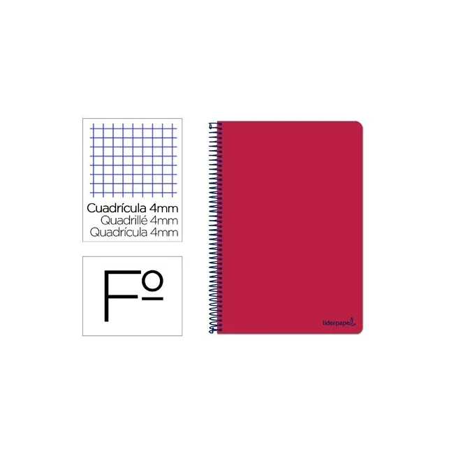 CUADERNO ESPIRAL LIDERPAPEL FOLIO SMART TAPA BLANDA 80H 60GR CUADRO...