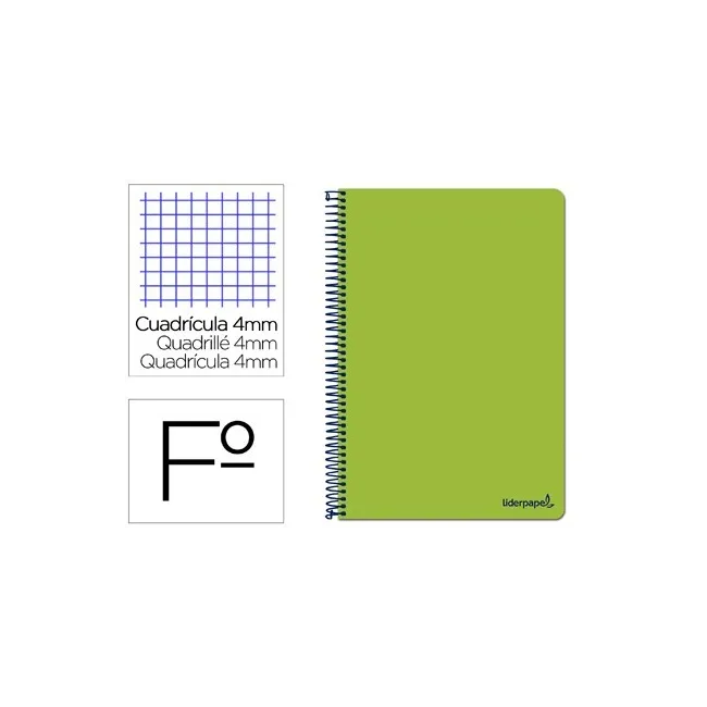 CUADERNO ESPIRAL LIDERPAPEL FOLIO SMART TAPA BLANDA 80H 60GR CUADRO...
