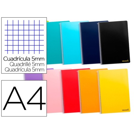 CUADERNO ESPIRAL LIDERPAPEL A4 MICRO SMART TAPA BLANDA 80H60GR CUAD...