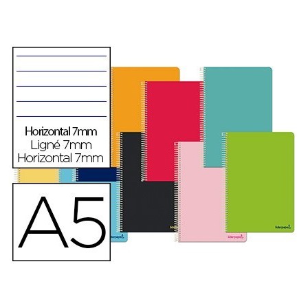 CUADERNO ESPIRAL LIDERPAPEL A5 MICRO SMART TAPA BLANDA 80H60GR HORI...