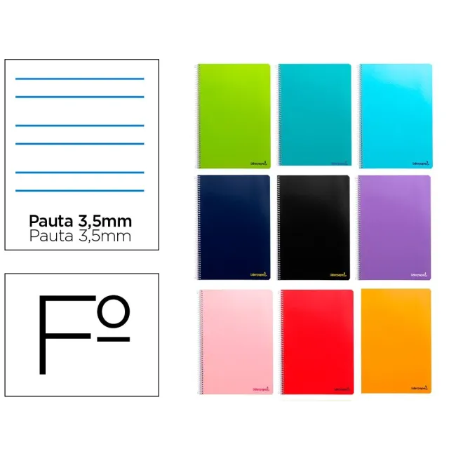 CUADERNO ESPIRAL LIDERPAPEL FOLIO SMART TAPA BLANDA 80H 60GR PAUTA ...
