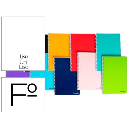 CUADERNO ESPIRAL LIDERPAPEL FOLIO SMART TAPA BLANDA 80H 60GR LISO S...