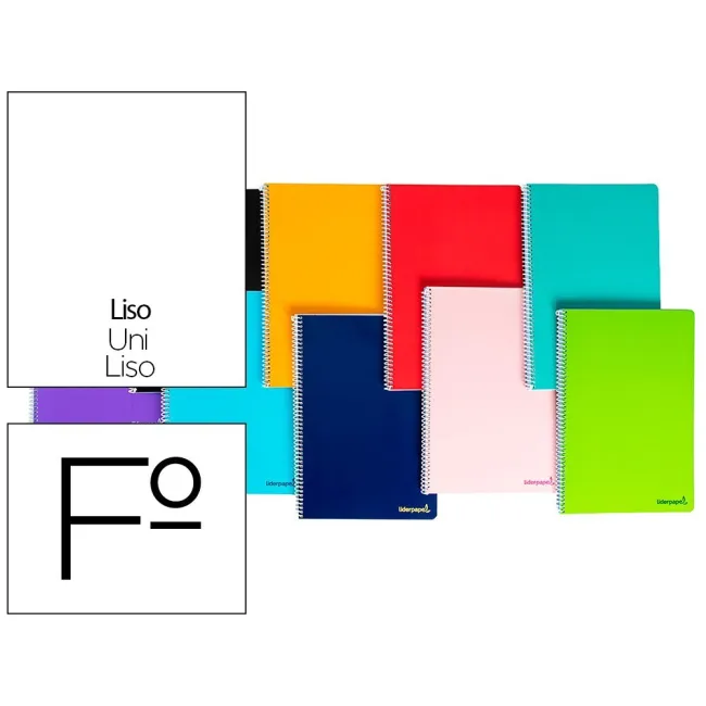 CUADERNO ESPIRAL LIDERPAPEL FOLIO SMART TAPA BLANDA 80H 60GR LISO S...