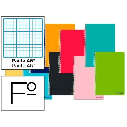 CUADERNO ESPIRAL LIDERPAPEL FOLIO SMART TAPA BLANDA 80H 60GR RAYADO...