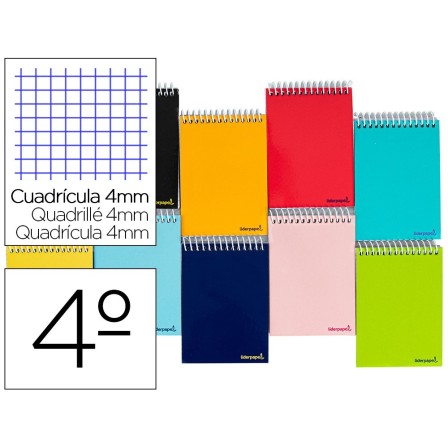 CUADERNO ESPIRAL LIDERPAPEL CUARTO APAISADO SMART TAPA BLANDA 80H 6...