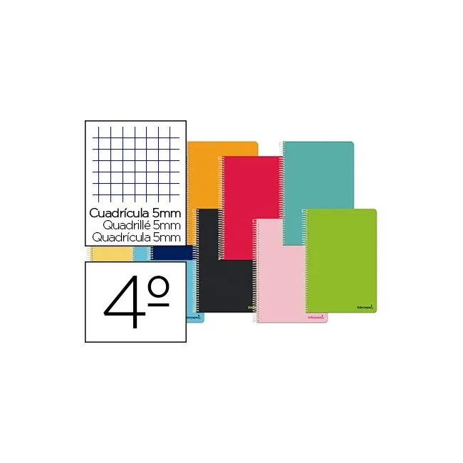 CUADERNO ESPIRAL LIDERPAPEL CUARTO SMART TAPA BLANDA 80H 60GR CUADR...