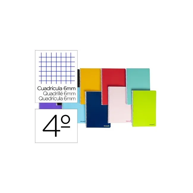 CUADERNO ESPIRAL LIDERPAPEL CUARTO SMART TAPA BLANDA 80H 60GR CUADR...